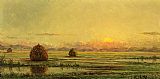Martin Johnson Heade Canvas Paintings - Sunset - A Sketch